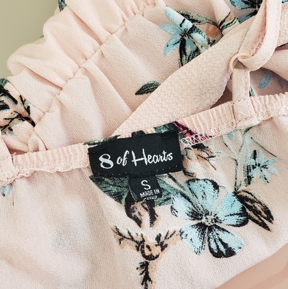 8 of Hearts • Blush Floral Jumpsuit Size S - Picture 6 of 6